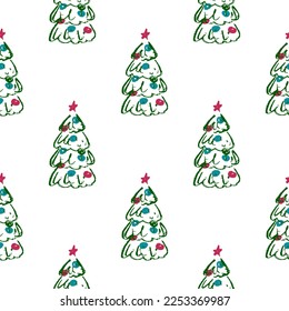 Seamless pattern. Children's drawings with wax crayons