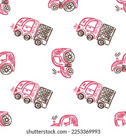 Seamless pattern. Children's drawings with wax crayons