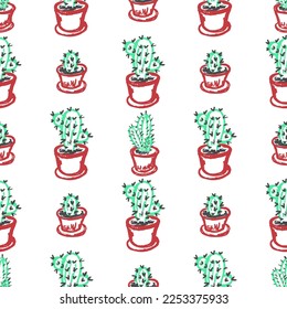 Seamless pattern. Children's drawings with wax crayons