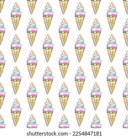 Seamless pattern. Children's drawings with wax crayons