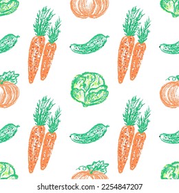 Seamless pattern. Children's drawings with wax crayons