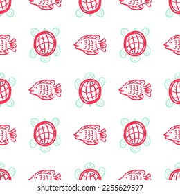 Seamless pattern. Children's drawings with wax crayons