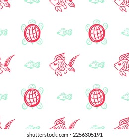 Seamless pattern. Children's drawings with wax crayons