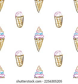 Seamless pattern. Children's drawings with wax crayons