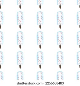 Seamless pattern. Children's drawings with wax crayons