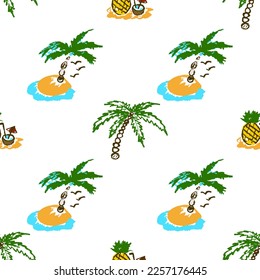 Seamless pattern. Children's drawings with wax crayons
