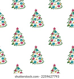 Seamless pattern. Children's drawings with wax crayons