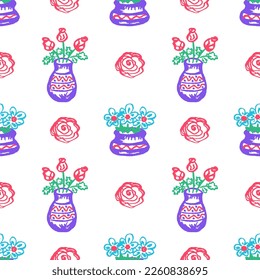 Patrón sin foco. Dibujos para niños con crayones de cera