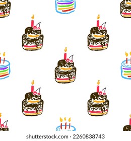 Seamless pattern. Children's drawings with wax crayons