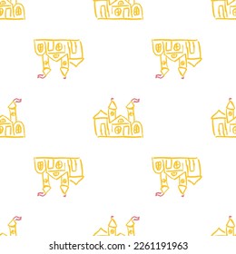 Seamless pattern. Children's drawings with wax crayons
