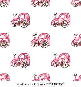 Seamless pattern. Children's drawings with wax crayons