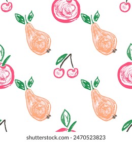 Seamless pattern. Children's drawings with wax crayons