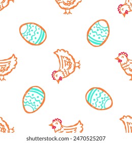 Seamless pattern. Children's drawings with wax crayons