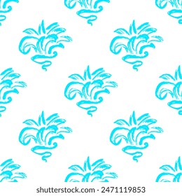 Seamless pattern. Children's drawings with wax crayons