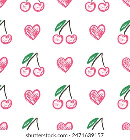 Seamless pattern. Children's drawings with wax crayons
