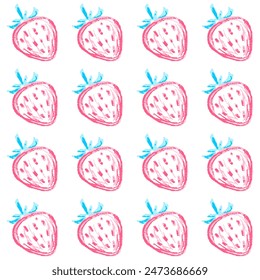 Seamless pattern. Children's drawings with wax crayons