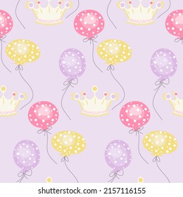 
Seamless pattern for children's holidays. Children's wallpapers, packaging, fabrics. Illustration with cute colorful balloons