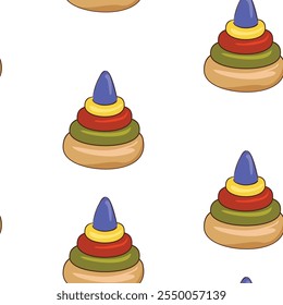 Seamless Pattern with Childrens Pyramid Kids Design hand drawn vector