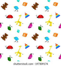 Seamless pattern of children's toys