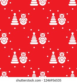 Seamless pattern with children's toys. Roly-poly, pyramid.