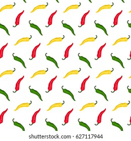 Seamless pattern of chili peppers