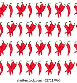 Seamless pattern of chili peppers