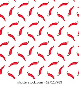 Seamless pattern of chili peppers