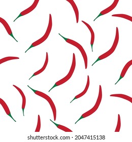 Seamless pattern with chili peppers. Background for menu or food design.