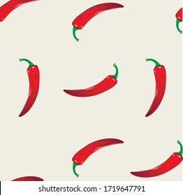 Seamless pattern with chili peppers Textile design