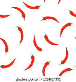 Seamless pattern with chili peppers. Vector illustration