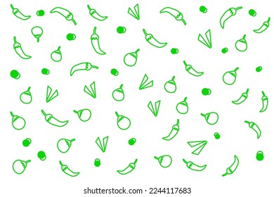 seamless pattern chili and tomato