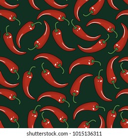 Seamless pattern with chilli peppers