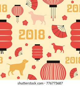 Seamless pattern in China style for Chinese New Year. Vector illustration