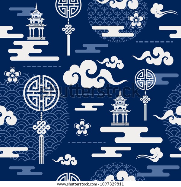 Seamless Pattern Chinese Asian Elements Stock Vector Royalty Free Seamless Pattern Chinese Asian Elements Stock Vector Royalty Free