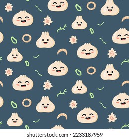 Seamless pattern with Chinese dumplings. vector illustration