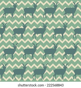Seamless pattern with Chinese goats symbol 2015. Vector illustration