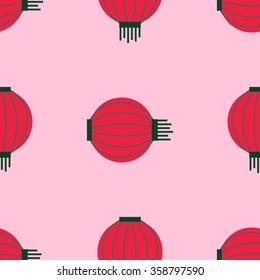 Seamless pattern chinese lantern. Chinese New Year.  Chinese Lantern. 