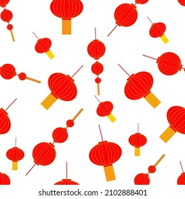 seamless pattern of chinese lanterns of various styles, for chinese new year's day design, wrapping paper, textile, background stuffing