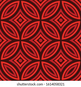 Seamless pattern, Chinese New Year pattern elements, waves, flowers and vintage style, red and black color for banner, poster and design background