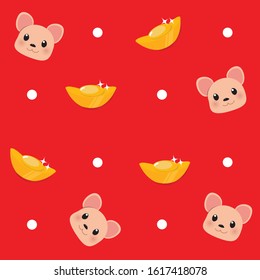 Seamless pattern chinese new year cute rat