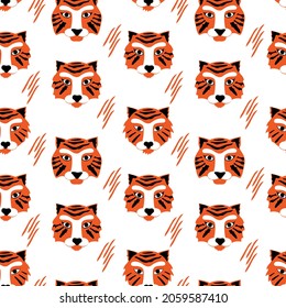 Seamless pattern. Chinese new year 2022 year of the tiger. Chinese zodiac sign. lunar new year concept. New Year. Modern background design.