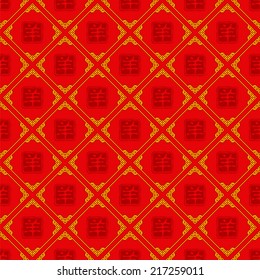Seamless pattern with Chinese new year art Abstract Chinese new year background / Modern Chinese new year pattern vector design for goat year/ Translation Goat