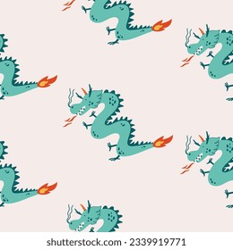 Seamless pattern with chinese new year dragon
