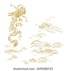Patrón sin fisuras Año nuevo chino 2036 año del dragón - diseños chinos tradicionales con dragones. Concepto de año nuevo lunar, diseño de Vector moderno. Feliz año nuevo chino 