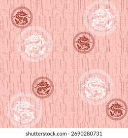 Seamless pattern Chinese new year 2036 year of the dragon - traditional Chinese designs with dragons. Lunar new year concept, modern vector design. Happy Chinese new year 