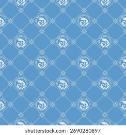Nahtloses Muster Chinesisches Neujahr 2036 Jahr des Drachen - traditionelle chinesische Designs mit Drachen. Mond-Neujahrskonzept, modernes Vektordesign. Frohes chinesisches Neujahr 