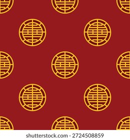 Padrão contínuo chinês ano novo vermelho e dourado 