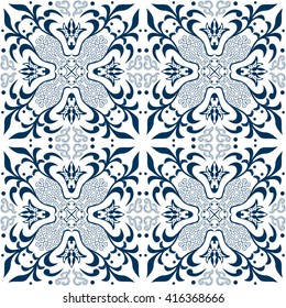 Seamless pattern with chinese ornament floral