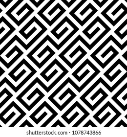 Seamless pattern with Chinese ornament. Oriental traditional ornamentation with curly shapes. Window tracery wallpaper. Grid motif. Digital paper with curves, textile print, web design. Vector art.
