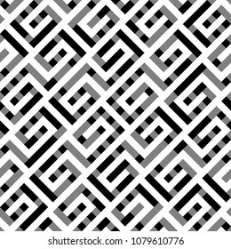 Seamless pattern with Chinese ornament. Oriental traditional ornamentation with curly shapes. Window tracery wallpaper. Grid motif. Digital paper with curves, textile print, web design. Vector art.